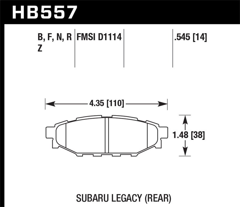 Hawk Performance HB557F.545 HPS Performance Ceramic Brake Pad - Image 3